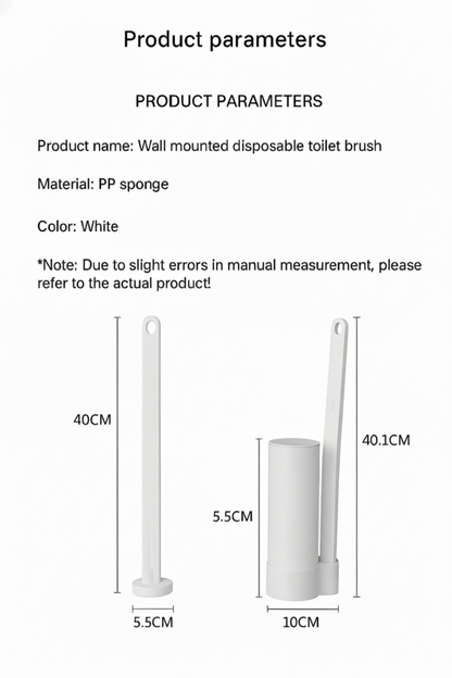 Wall-Mounted Disposable Toilet Brush Set